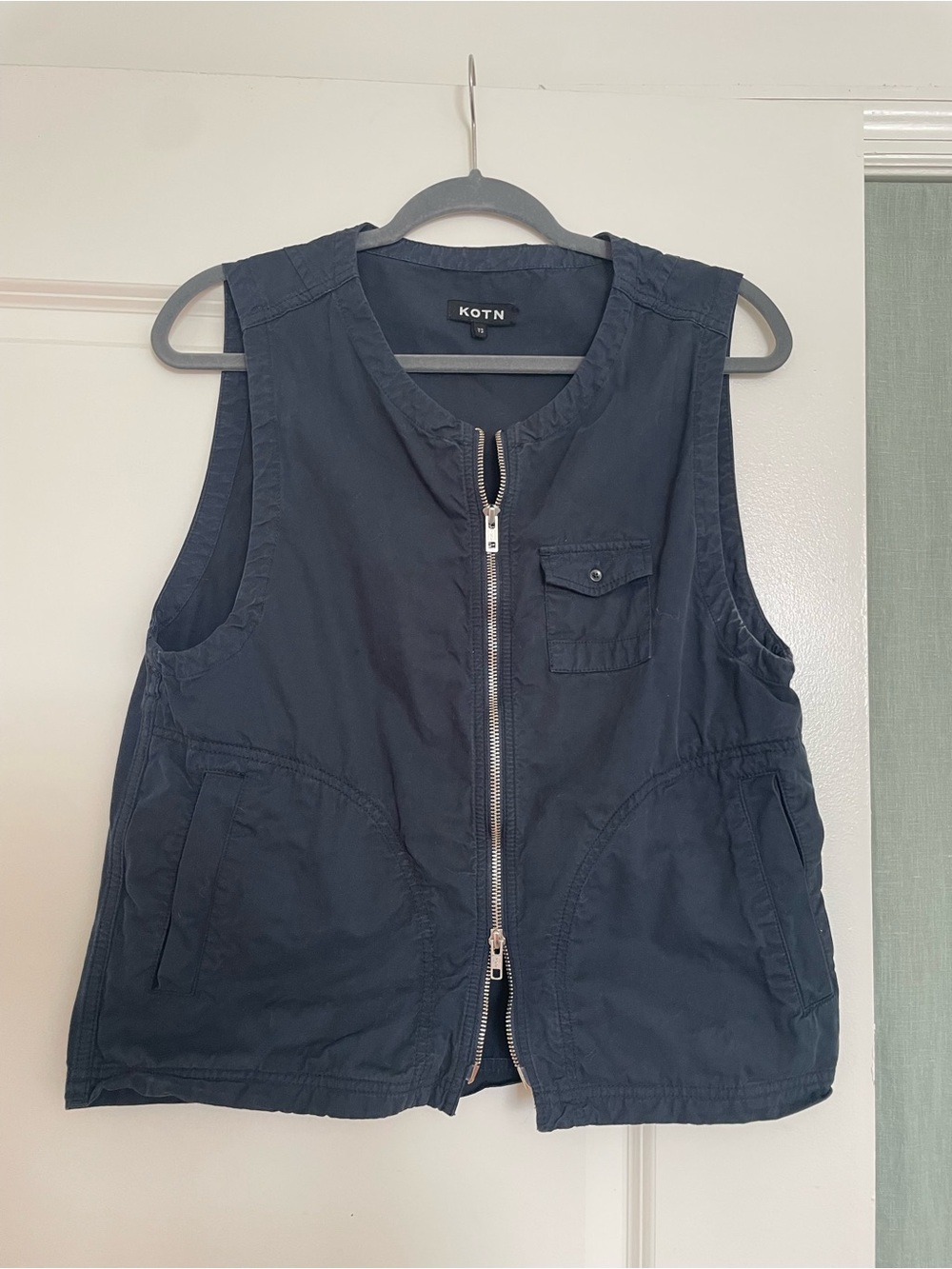 KOTN Dark Navy Front-Zip Utility Vest